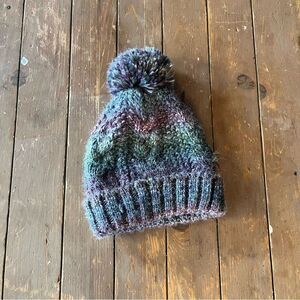 Zella Winter Chunky Multicolored Hat with Pom